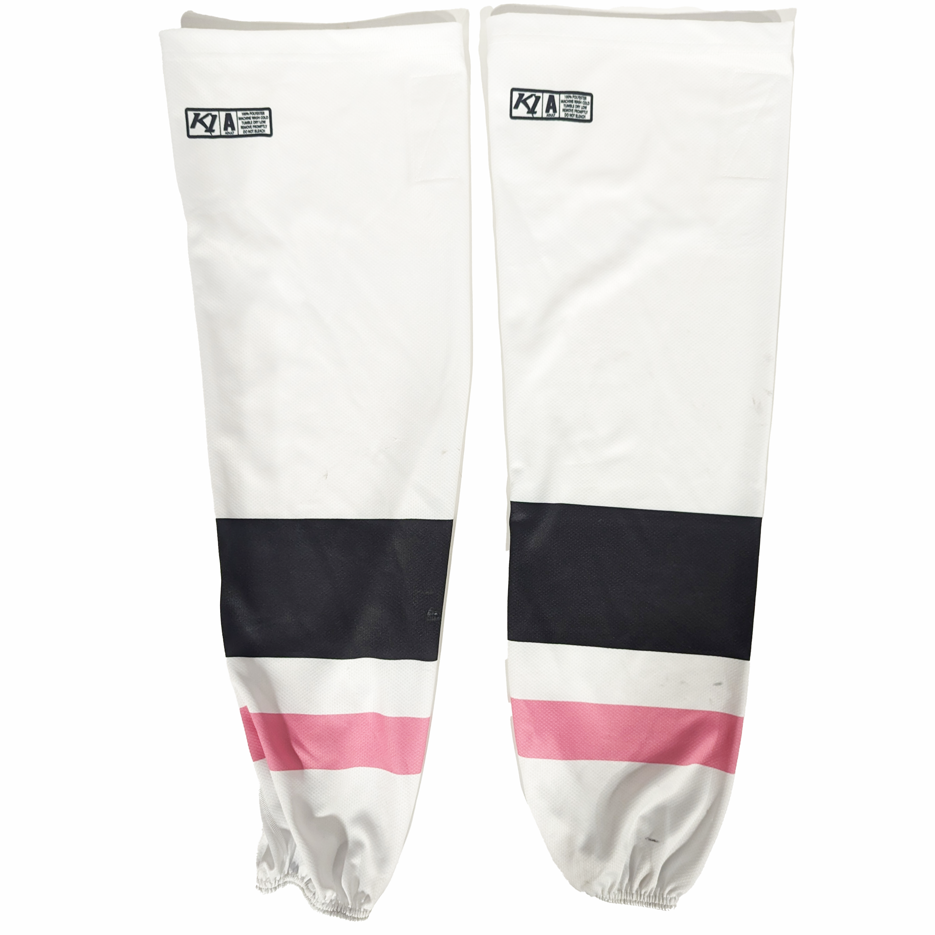 NCAA - Chaussettes de hockey usagées (blanches/noires/roses)